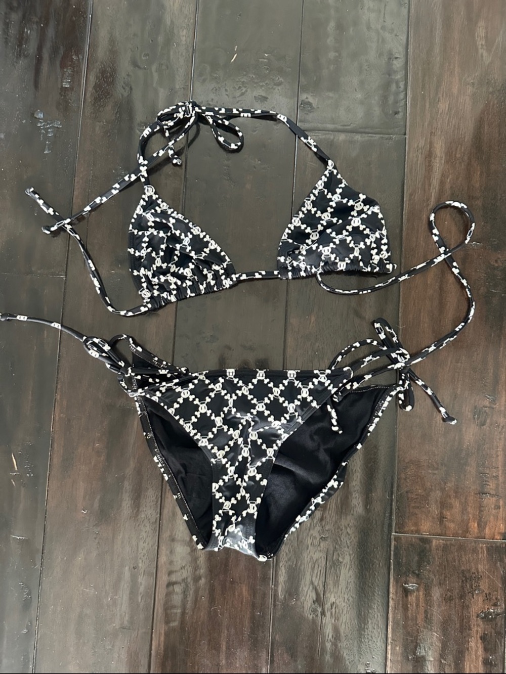 Paul Frank scurvy skull and crossbones string bikini M